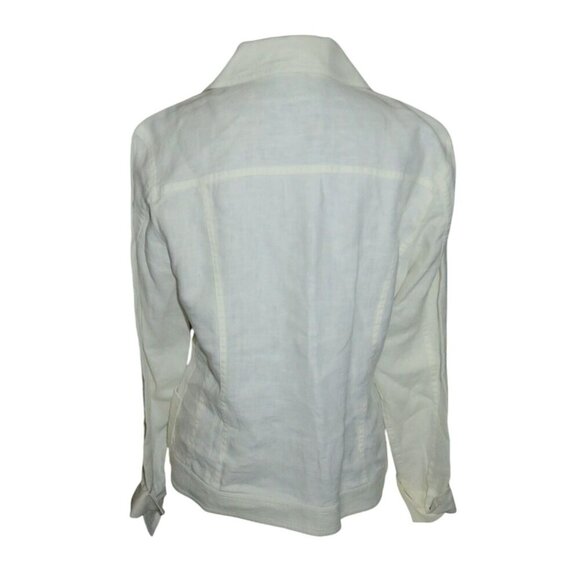 BOGO Charter Club White 100% Linen Button Up Jacket size Medium - Picture 3 of 7